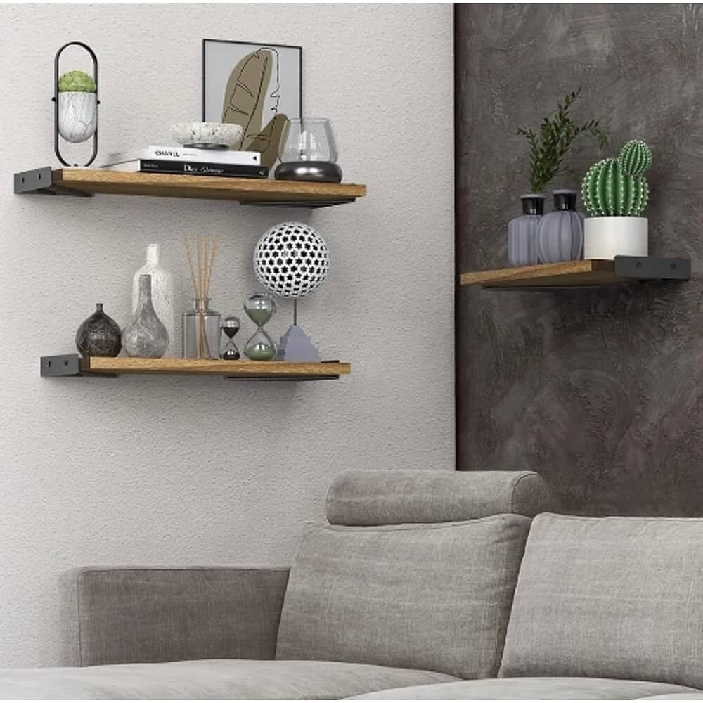 Repisas Flotantes De Madera Multiprop&oacute;sito Kit X3 Colores image number 2.0