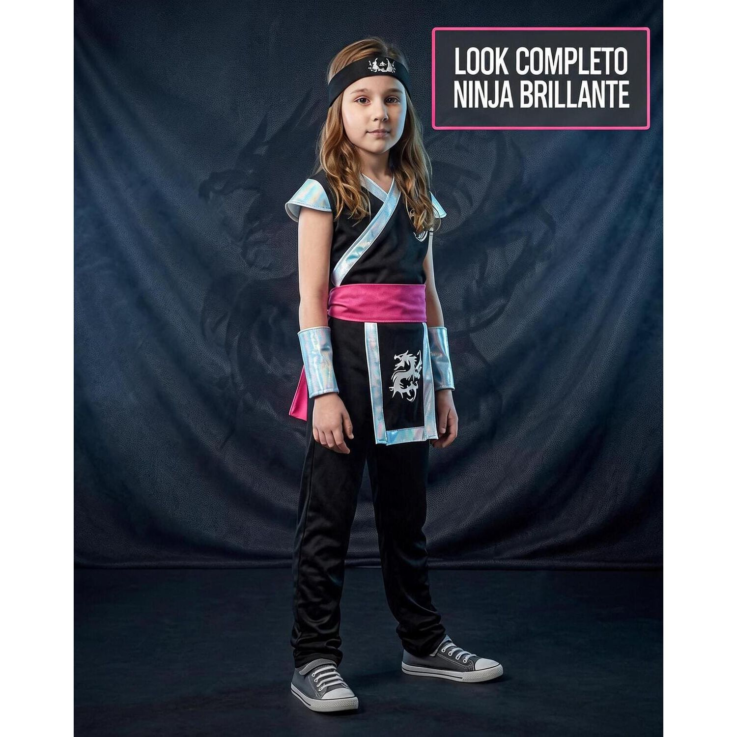Disfraz Premium Ninja Dragon Esqueleto Camuflaje Infantil image number 22.0