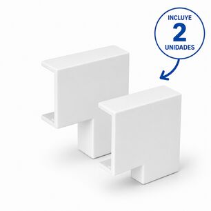 Pack 2un Curva Plana 90&deg; 40x16mm Canaleta