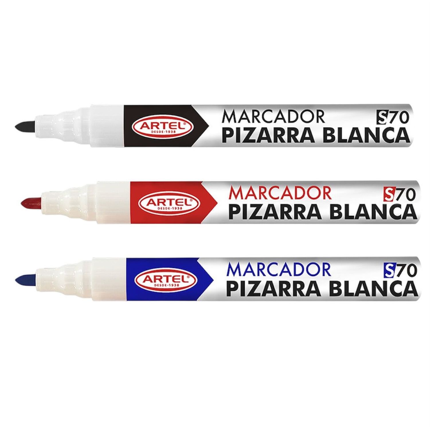 Pack De 3 Plum&oacute;n Marcador De Pizarra Negro/azul/rojo image number 0.0