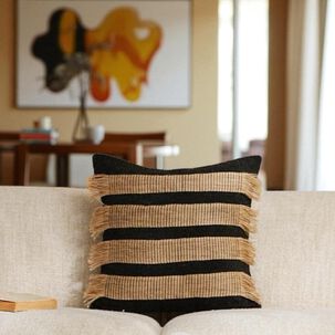 Pack De 02 Fundas De Cojin Con Detalles En Yute 45x45 Cm Md15