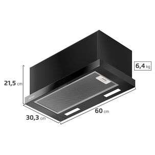 Campana De Cocina Retr&aacute;ctil Fensa 60 Cm Negro Fg7770