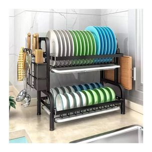 Escurridor De Platos 2 Niveles De Metal Acero Inoxidable