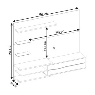 Panel Tv Home Mobili Cavadia / 2 Repisas