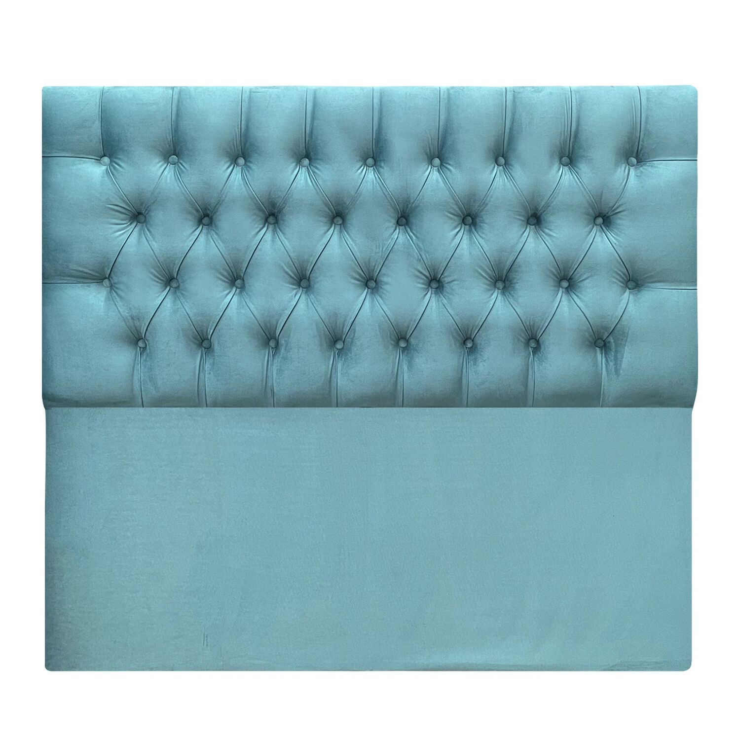 Respaldo De Cama Capiton&eacute; Premium Felpa Turquesa King image number 1.0