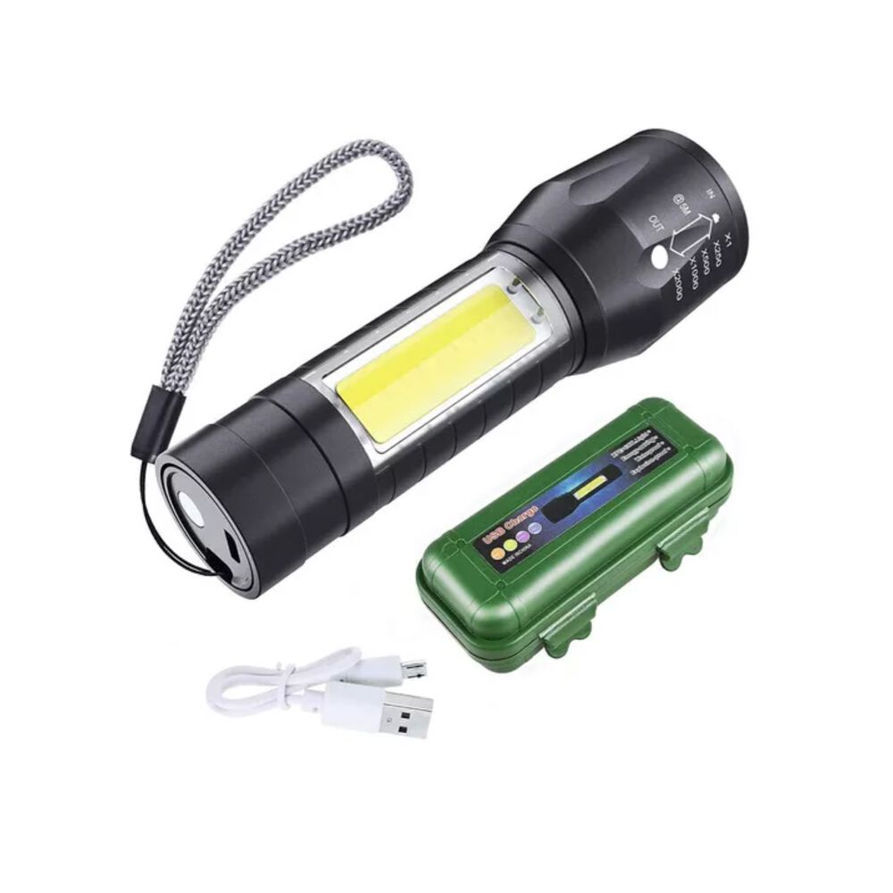 Mini Linterna Led De Mano Recargable Usb Gancho 525 Con Zoom image number 5.0