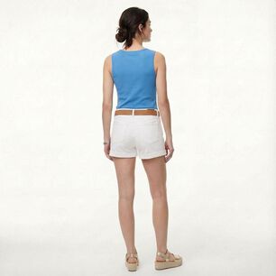 Polera Crop Sin Mangas Cuello V Mujer Kimera