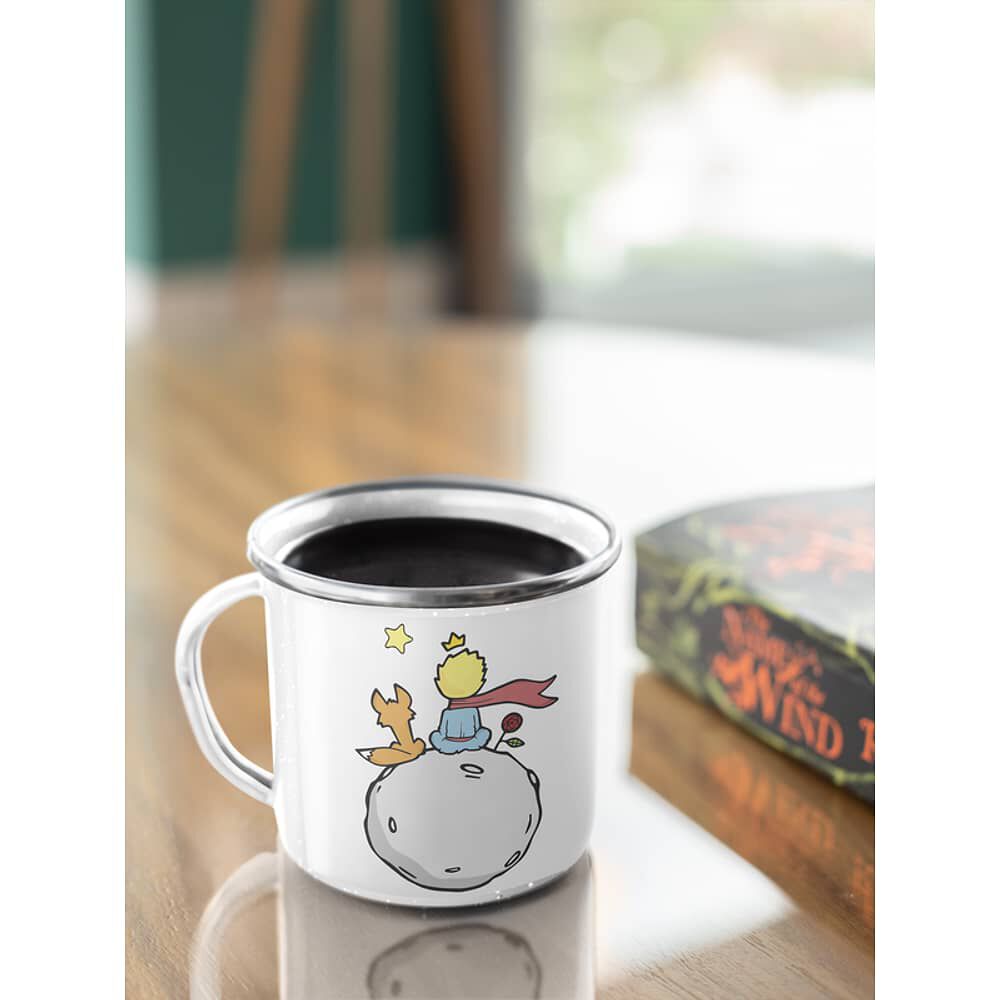 Taza Enlozada Lechera El Principito Libro Tiempo Con Rosa image number 3.0