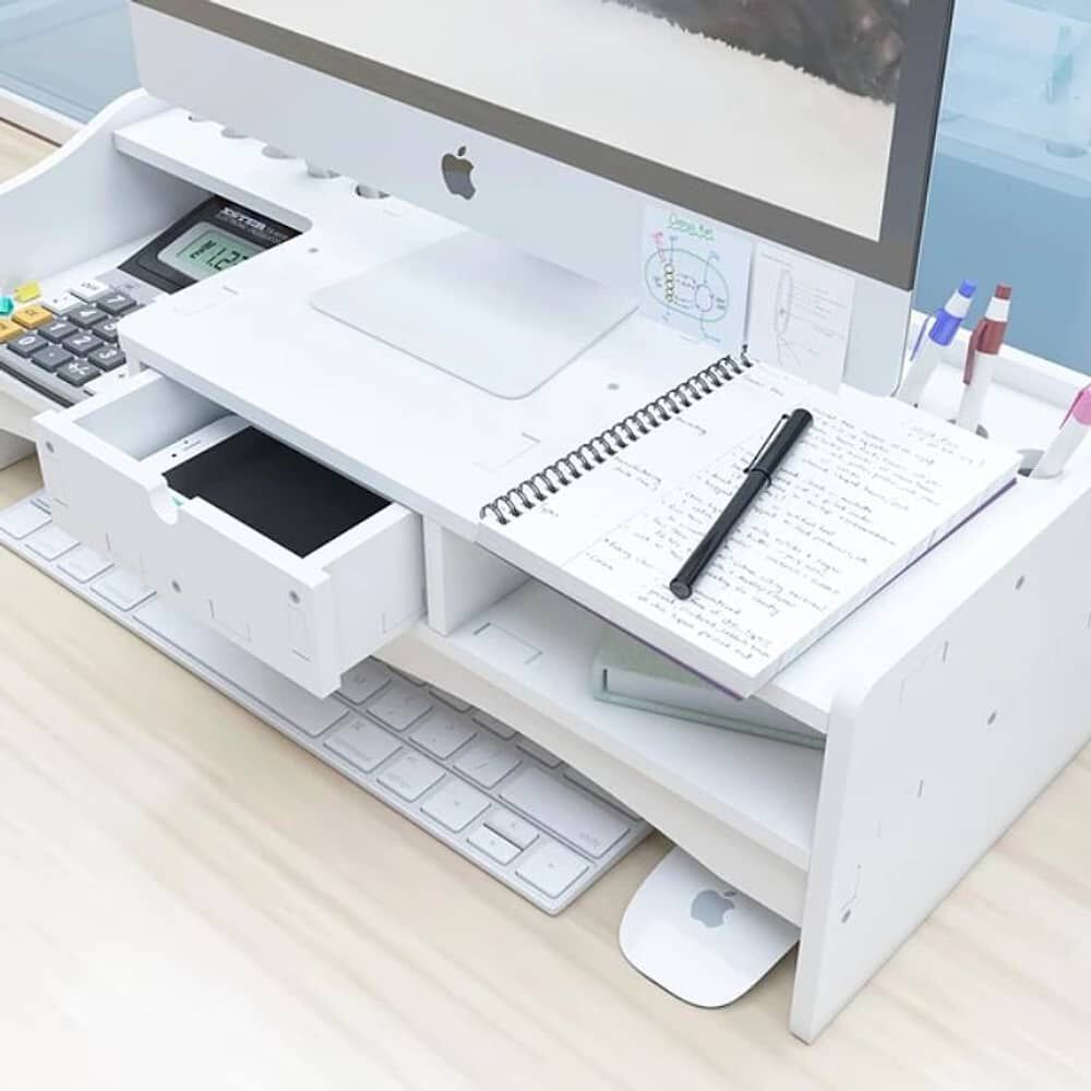Soporte De Computadora 2 Niveles Con Caj&oacute;n Organizador image number 2.0
