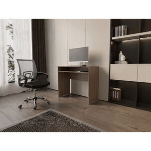 Combo Oficina New York 1 Escritorio Avellana + Silla Color Ergonomica Con Altura Ajustable