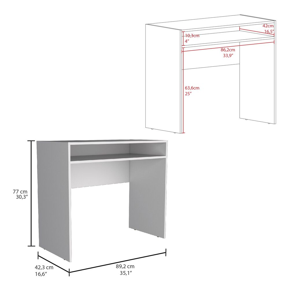 Escritorio 1 Repisa 89,2x77x42,3 Cm Fm-053b Blanco image number 5.0