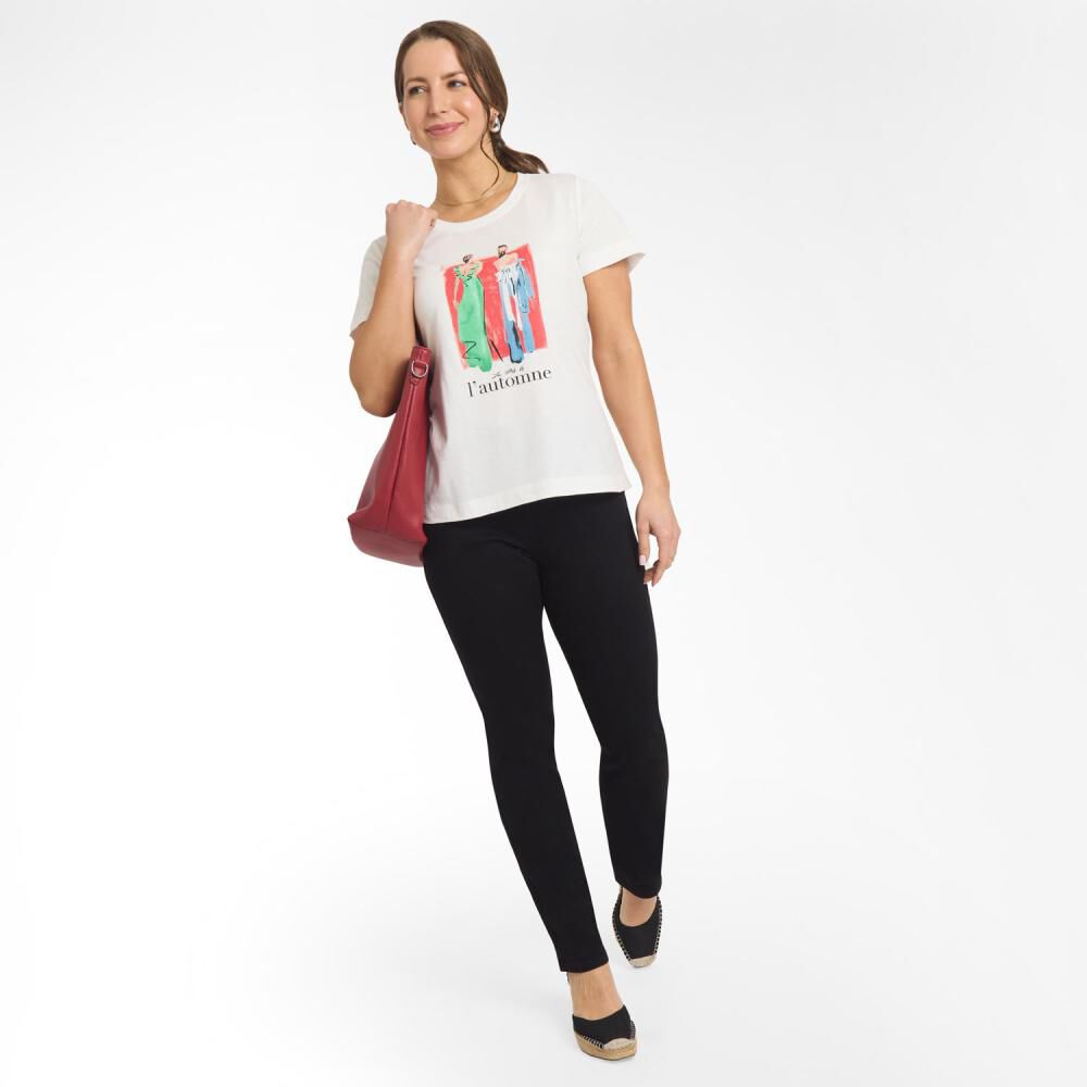 Polera Lisa Print Delantero Manga Corta Cuello Redondo Mujer Geeps image number 1.0