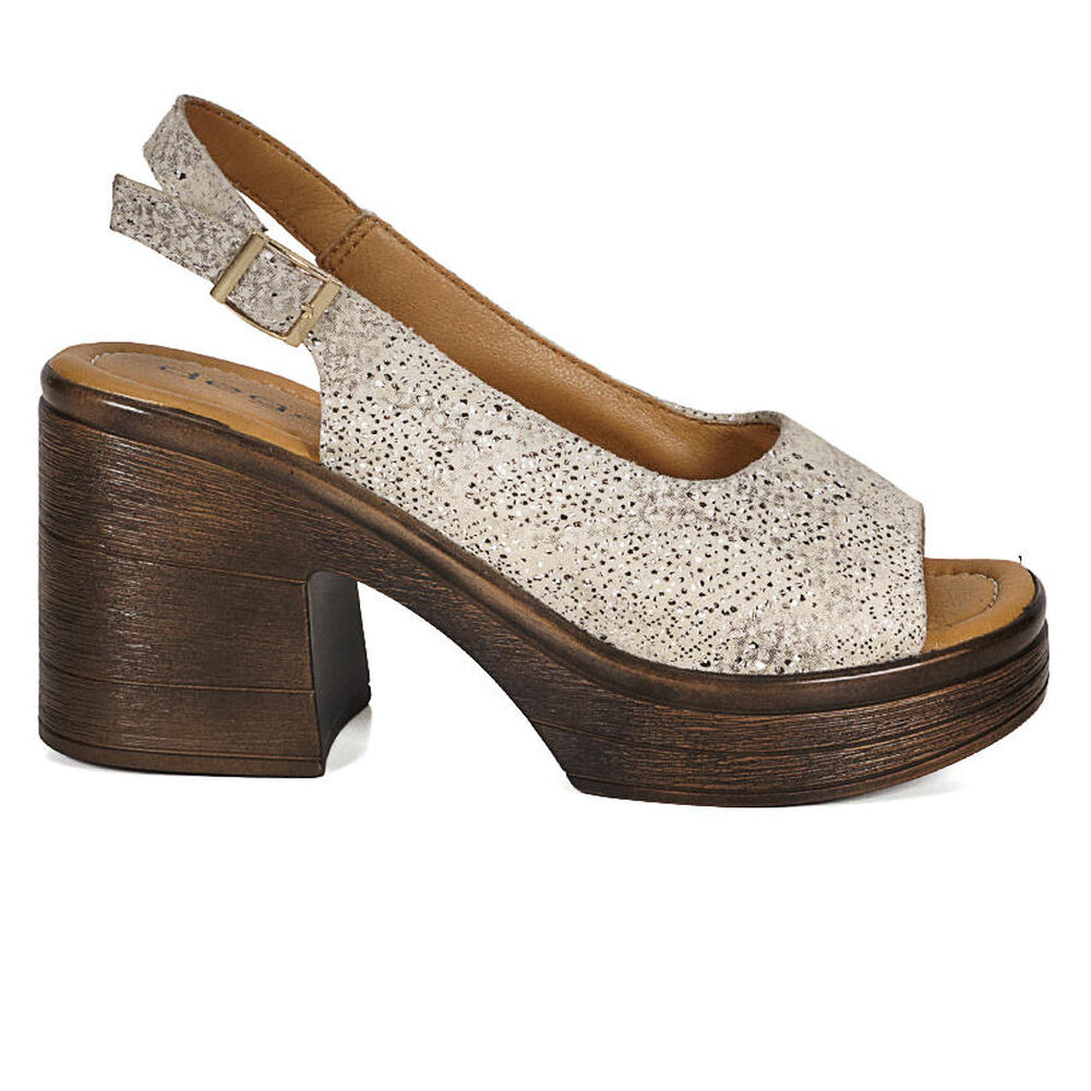 Sandalia Cuero Yanil Beige Print image number 1.0