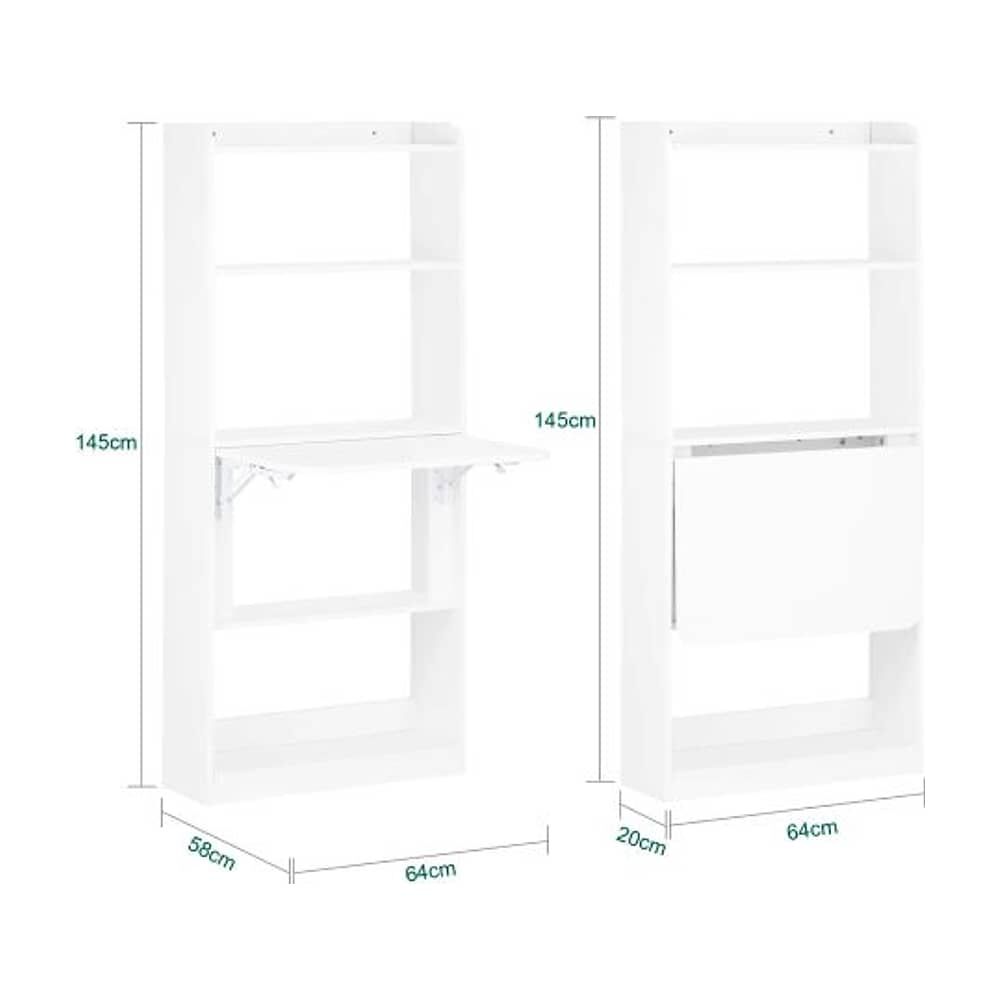 Estanter&iacute;a Con Escritorio Plegable Compacto - Blanco image number 6.0