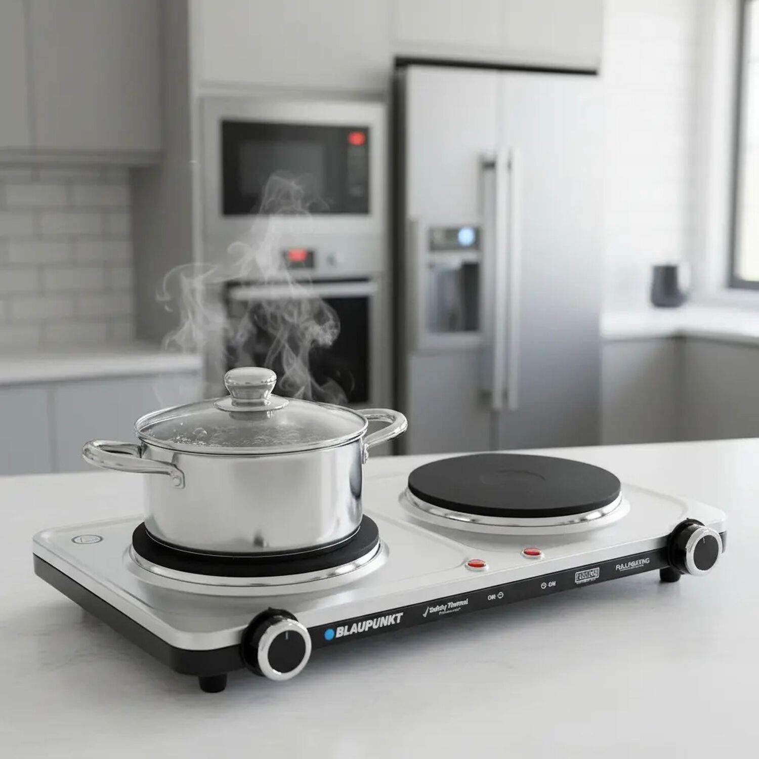 Cocinilla Encimera El&eacute;ctrica 2 Platos Potencia 2200w Marca Blaupunkt image number 2.0
