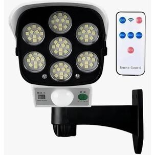 Foco Solar Simula Camara De Seguridad Sensor De Movimiento Color Blanco