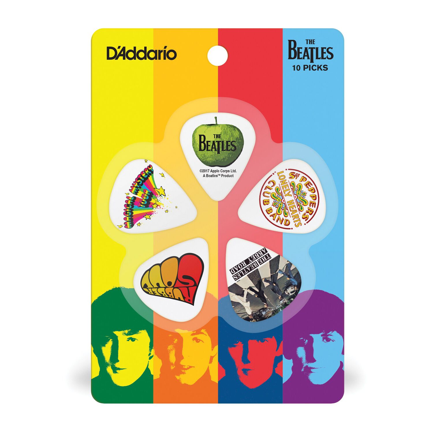 U&ntilde;etas Beatles Album (.70mm) 10 Pack 1cwh4-10b3 Daddario image number 2.0