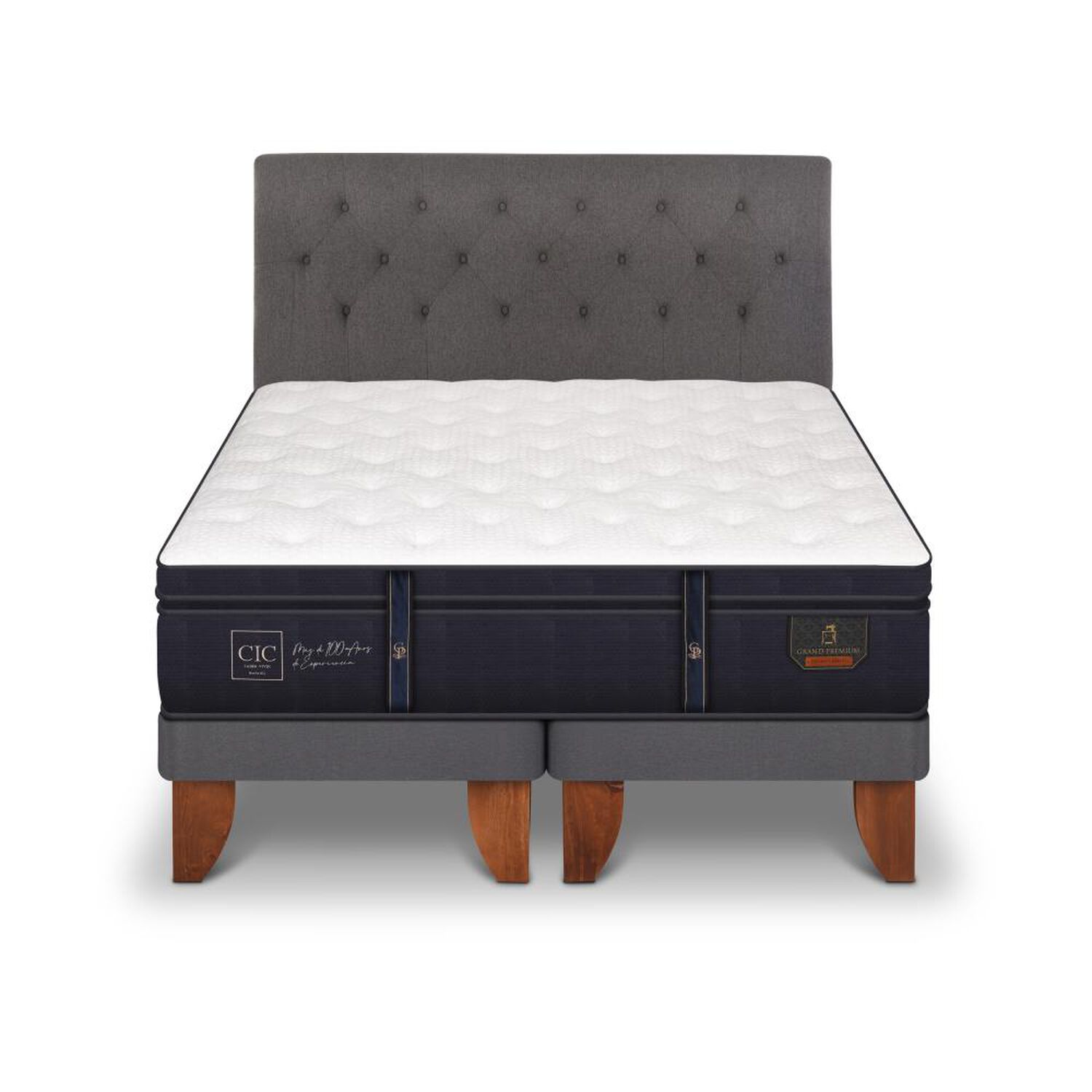Cama Europea Cic Grand Premium / 2 Plazas / Base Dividida + Respaldo image number 0.0