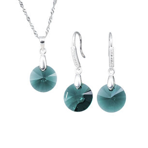 Conjunto Madrid Cristales Genuinos Emerald Shimmer