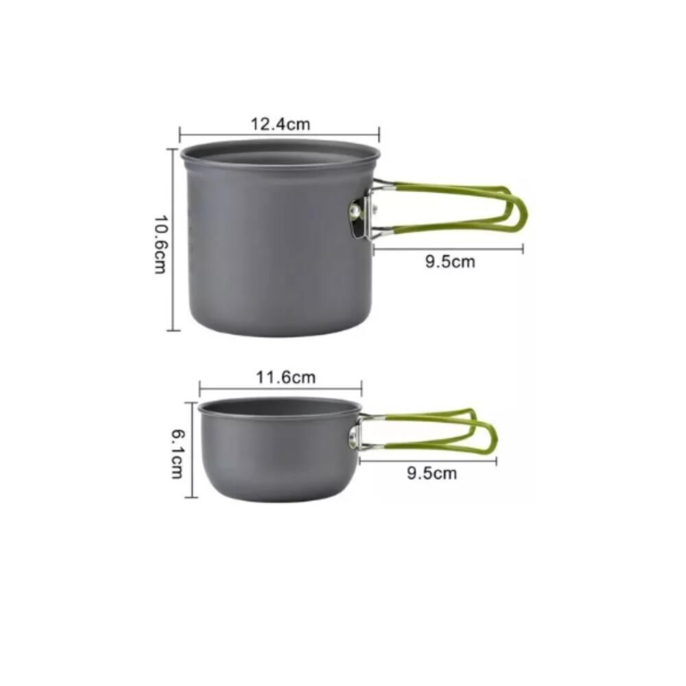 Set Ollas Camping Con Cocinilla Cubiertos 10 Piezas Acampada image number 2.0