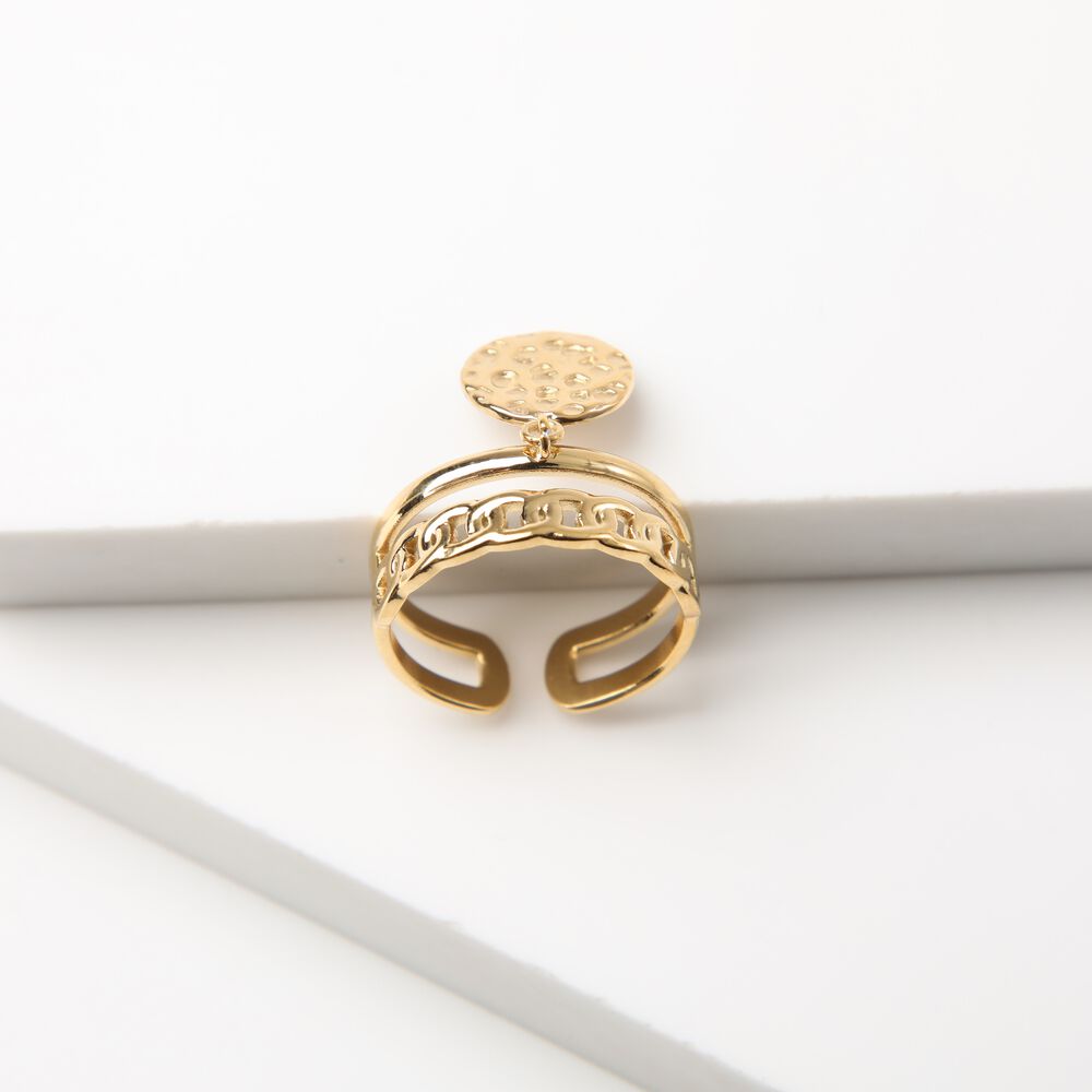 Anillo 19v69 Dorado Mujer Str193 image number 1.0
