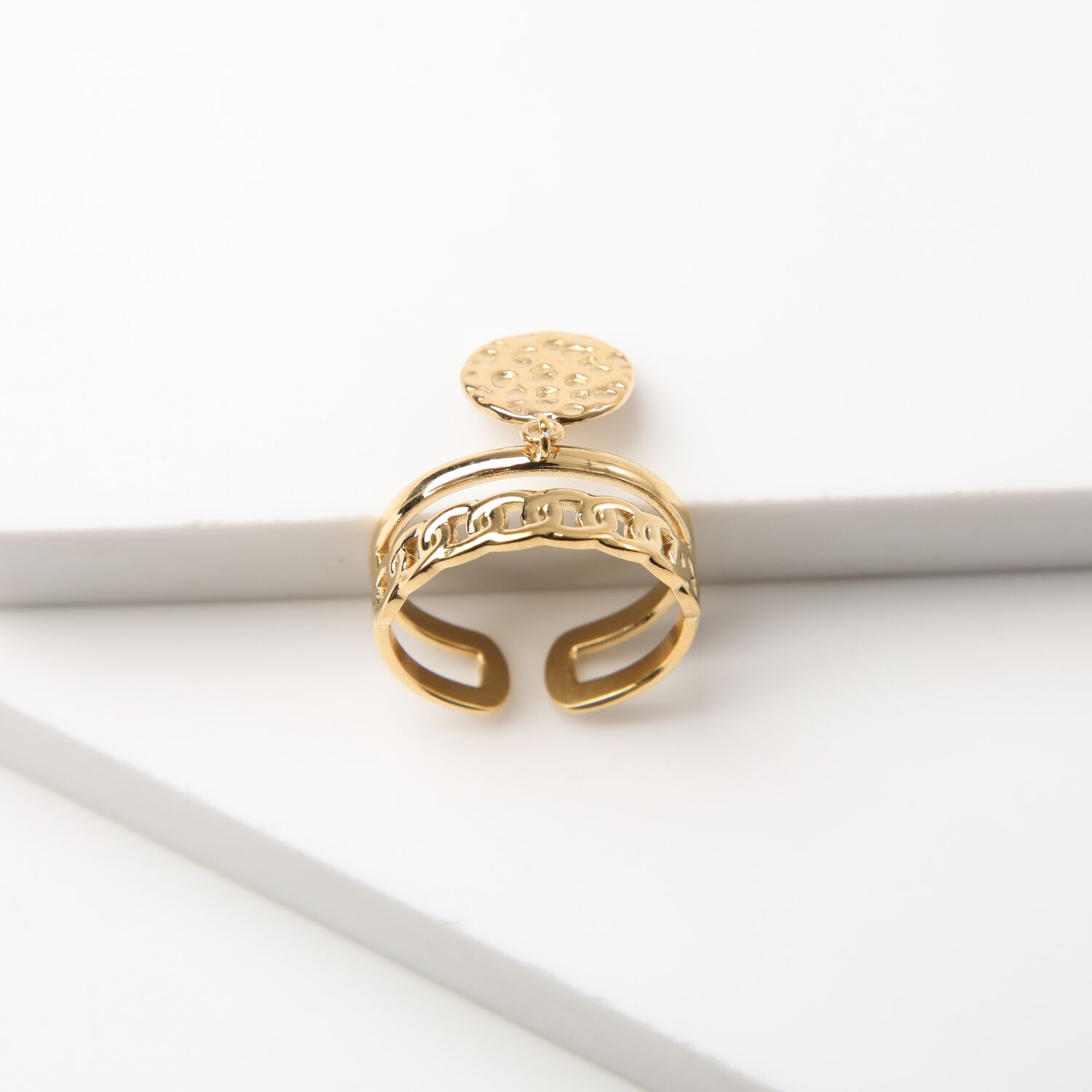 Anillo 19v69 Dorado Mujer Str193 image number 1.0