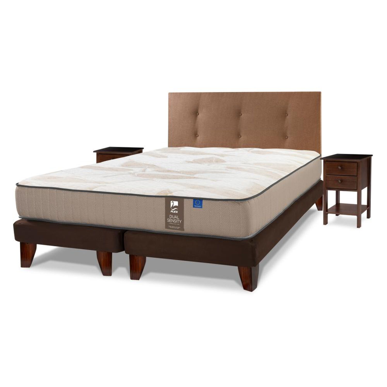 Cama Europea Flex Dual Sensity / 2 Plazas / Base Dividida + Set De Maderas image number 0.0