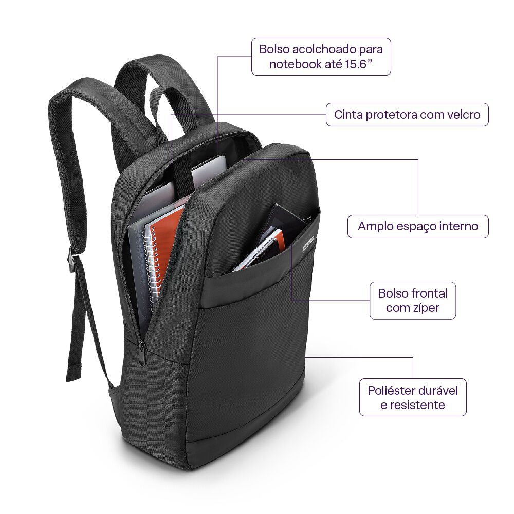 Mochila Notebook Multilaser Elegance Bo439 image number 8.0