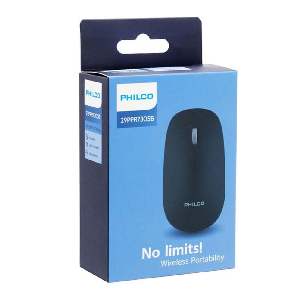 Mouse Inalambrico Usb 3 Botones 1600 Dpi Negro image number 2.0