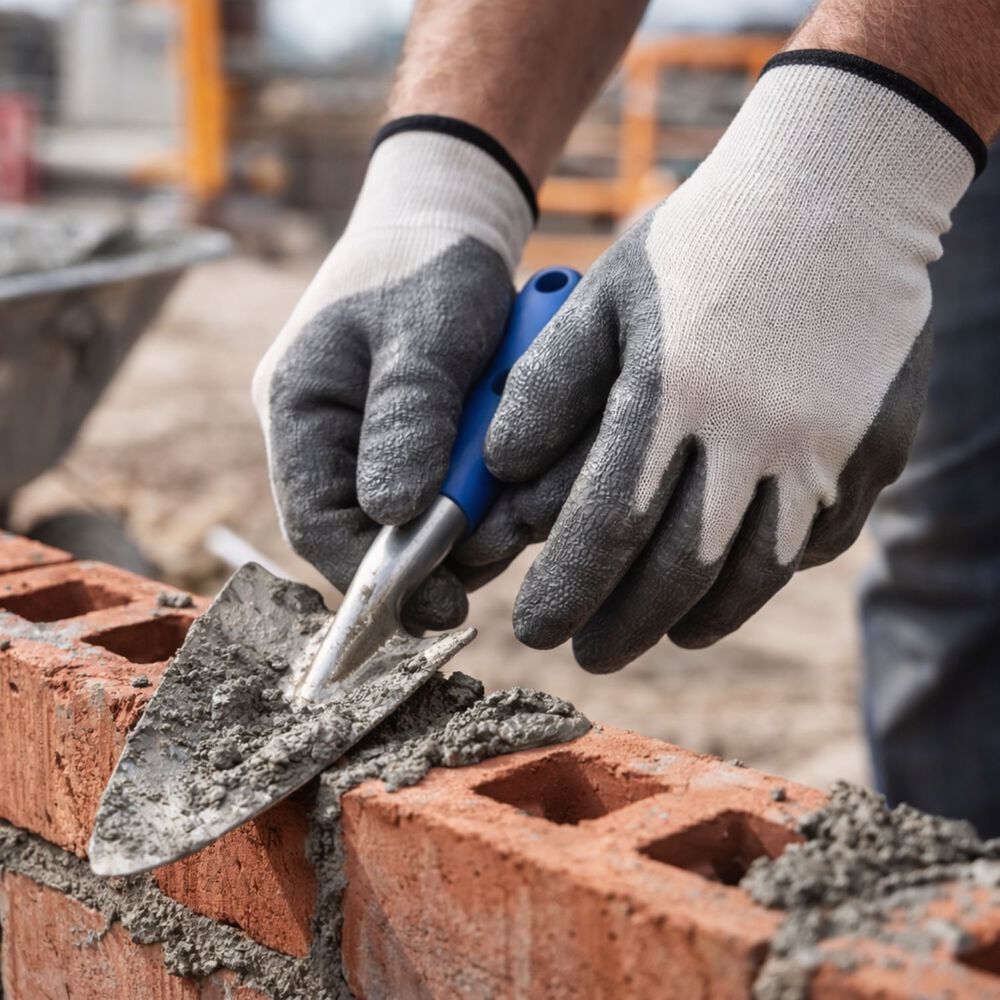 Guante Palma Goma Talla S Para Jardineria Construccion Blanco image number 0.0