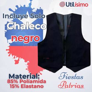 Chaleco Bolero Nortino Ni&ntilde;o Fiestas Patrias Negro