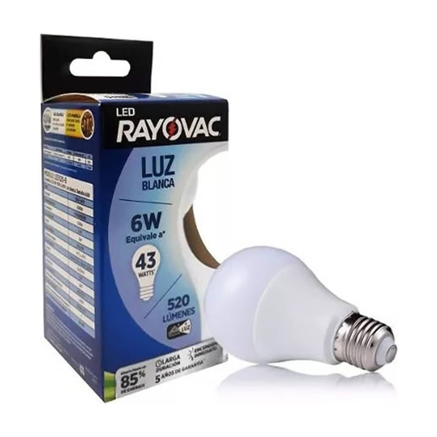 Ampolleta Rayovac Luz Blanca Base E27 43w image number 1.0