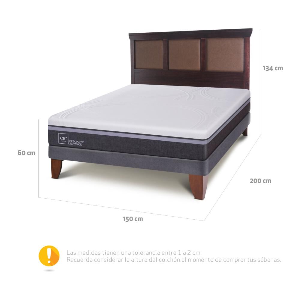 Cama Europea Cic Ortopedic Advance / 2 Plazas / Base Normal + Respaldo image number 2.0