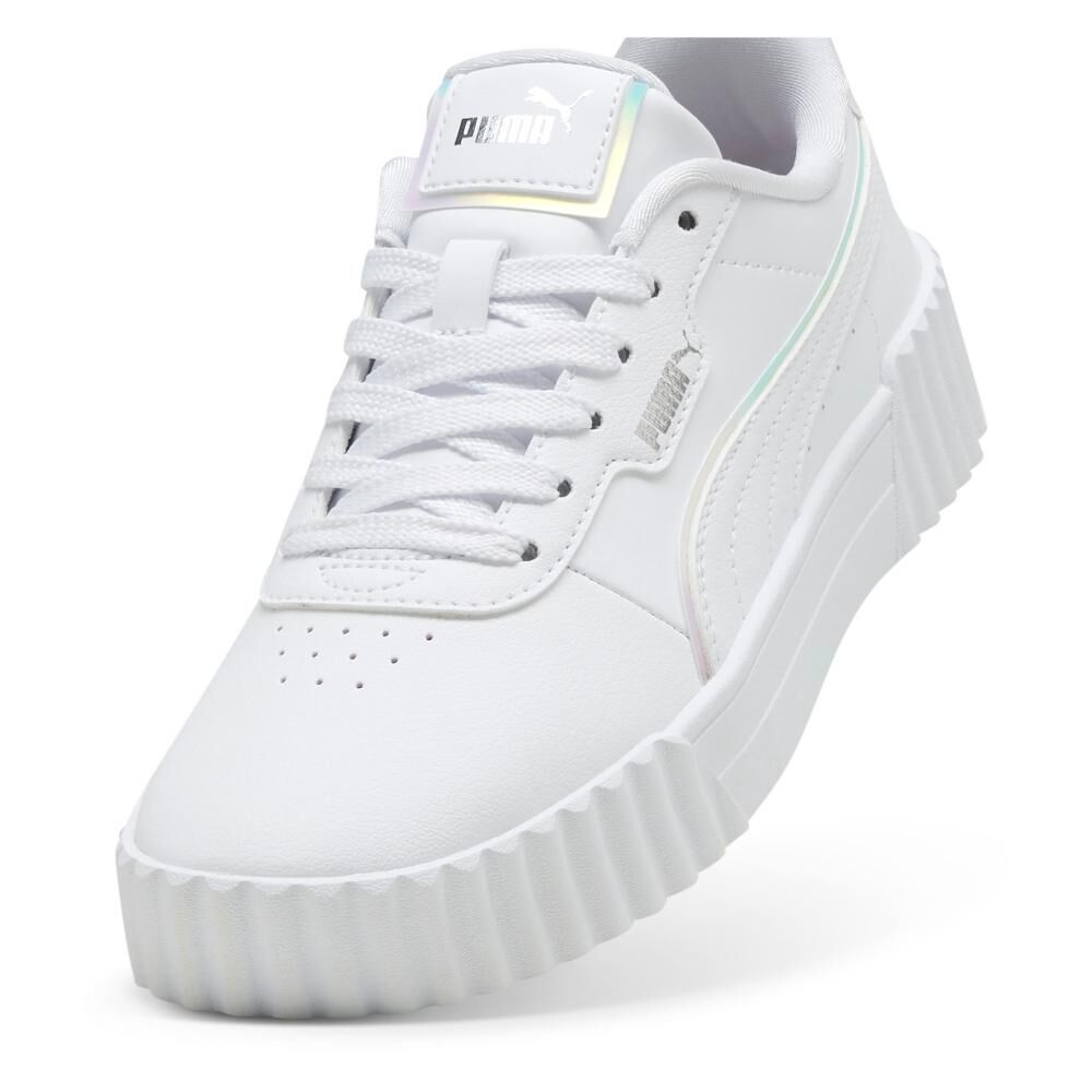 Zapatilla Urbana Unisex Puma Carina 3.0 Holo 2.0 Jr White- Silver-mauve Mist image number 4.0