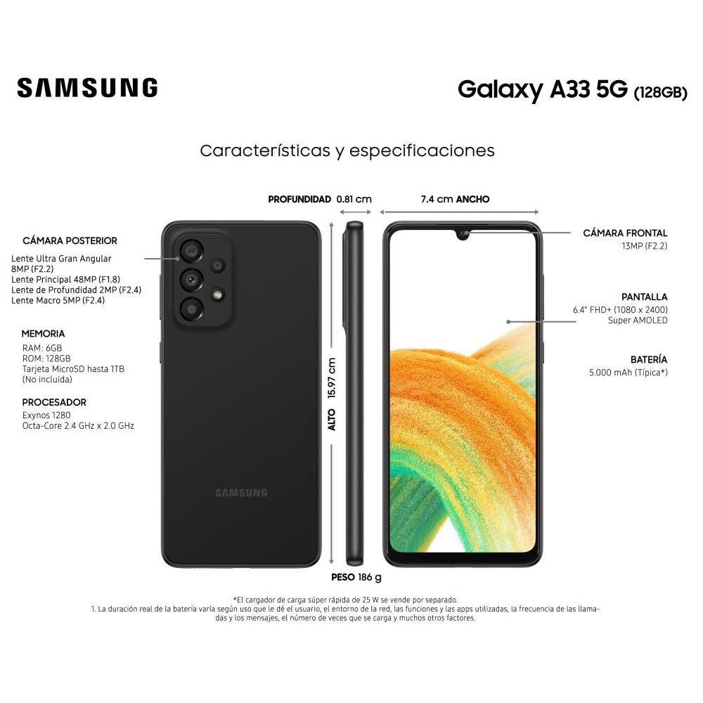 Smartphone Samsung Galaxy A33 / 5G / 128 GB / Liberado image number 3.0