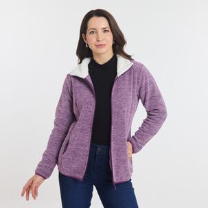 Polerón Melange Con Sherpa Interior Cuello Alto Mujer Geeps