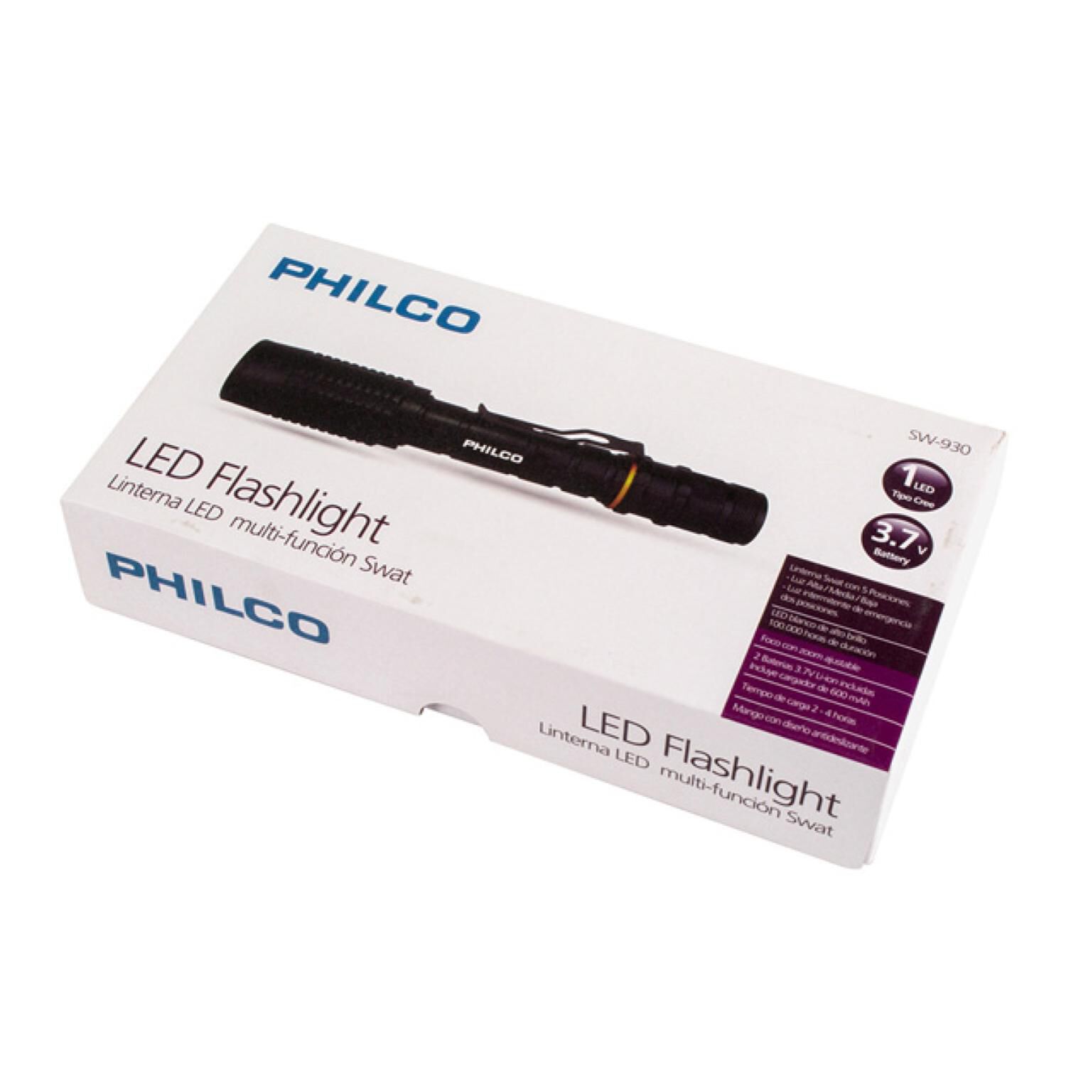 Linterna Swat Recargable 5 Modos De Iluminacion Sw-930 image number 4.0