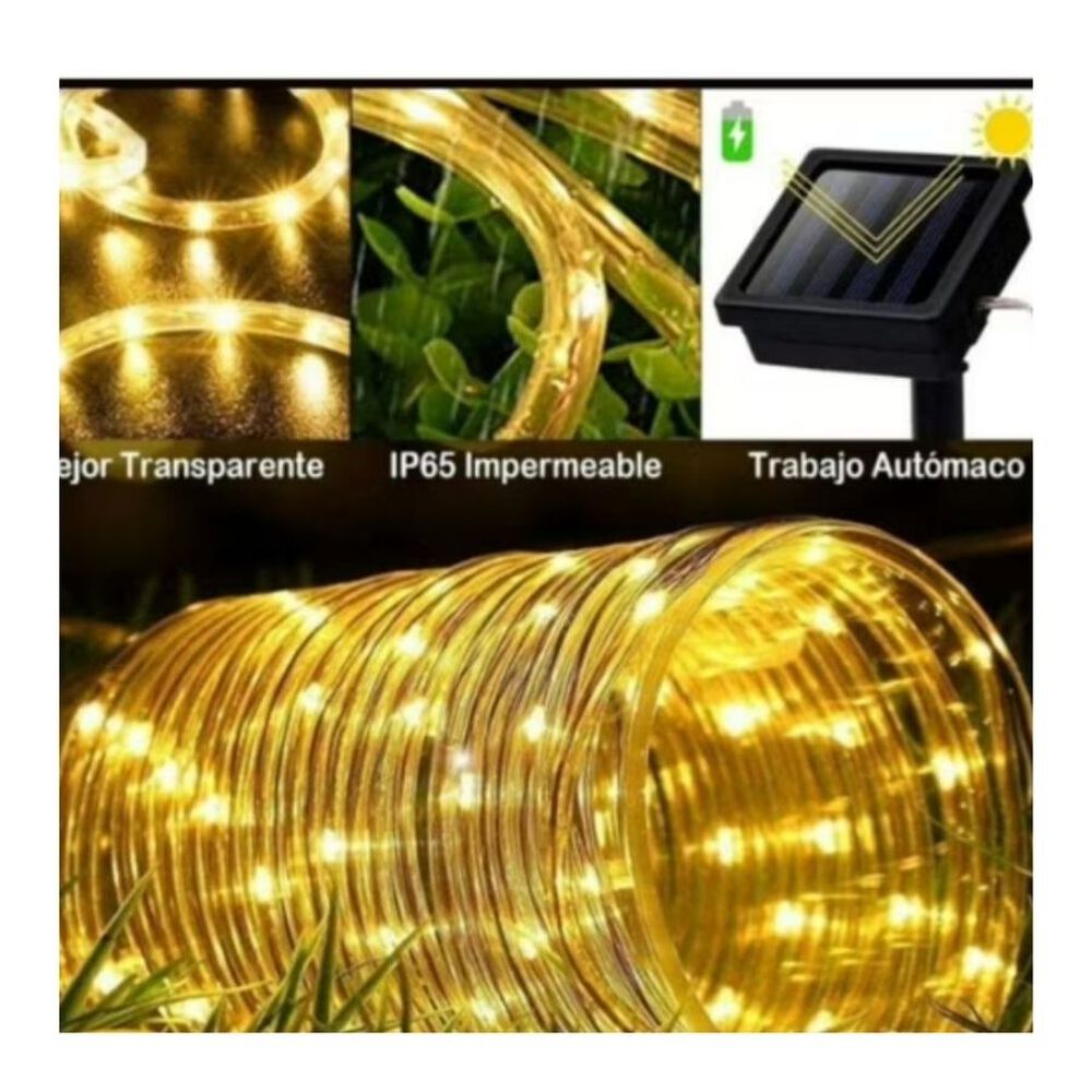 Guirnalda Manguera Decorativa Led Solar 10 Metros Calida Amarillo image number 2.0