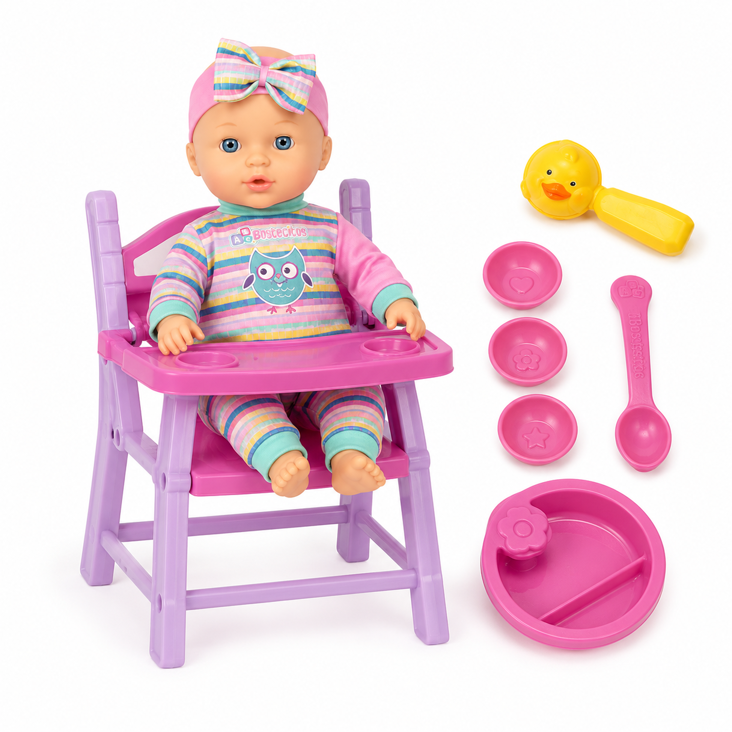 Mu&ntilde;eca Babydoll Bostecitos Abc Acc Con Silla image number 0.0