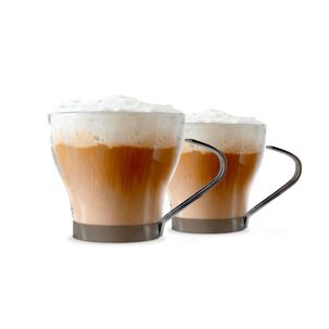 Set 6 Piezas Tazas Capuccino 100ml Asa Metalica Templada