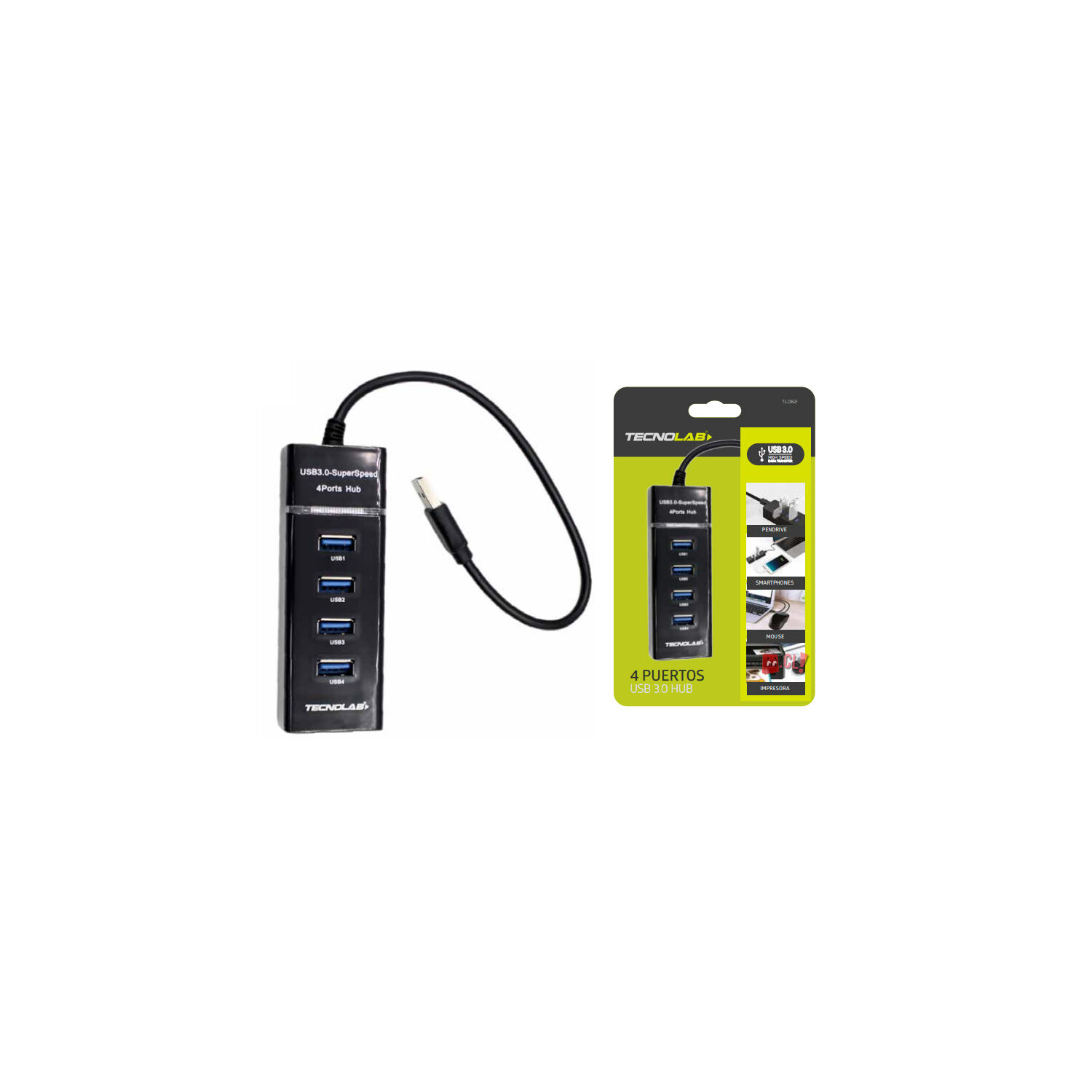 Hub Ultra R&aacute;pido Usb 4 Con Puertos 3.0 - Ps image number 1.0