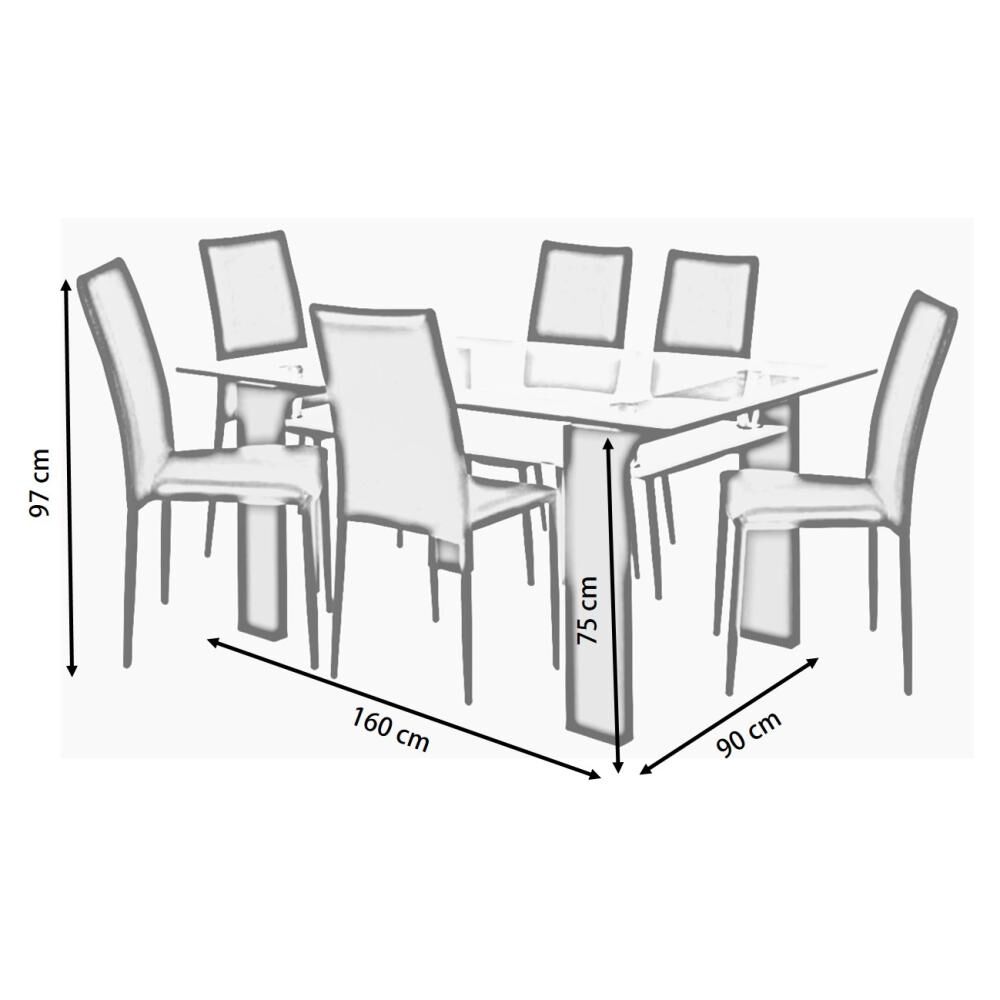 Juego De Comedor Decomuebles Omega / 6 Sillas image number 1.0