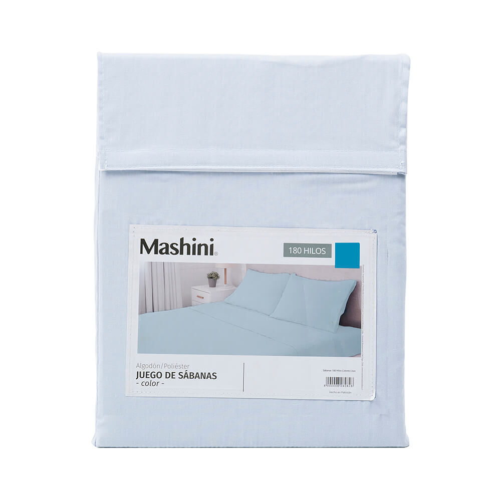 Sabana 180 Hilos Lisos Super King Celeste image number 4.0