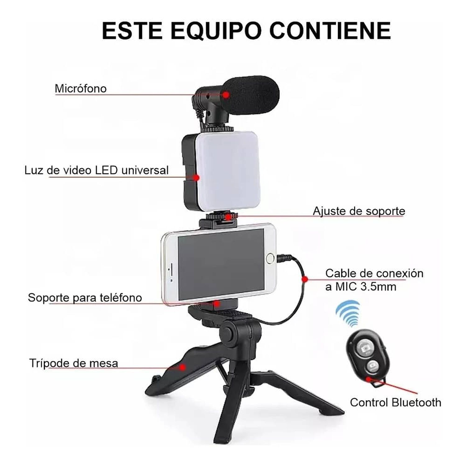 Kit De Grabacion Estabilizador Luz Led Y Micr&oacute;fono image number 2.0