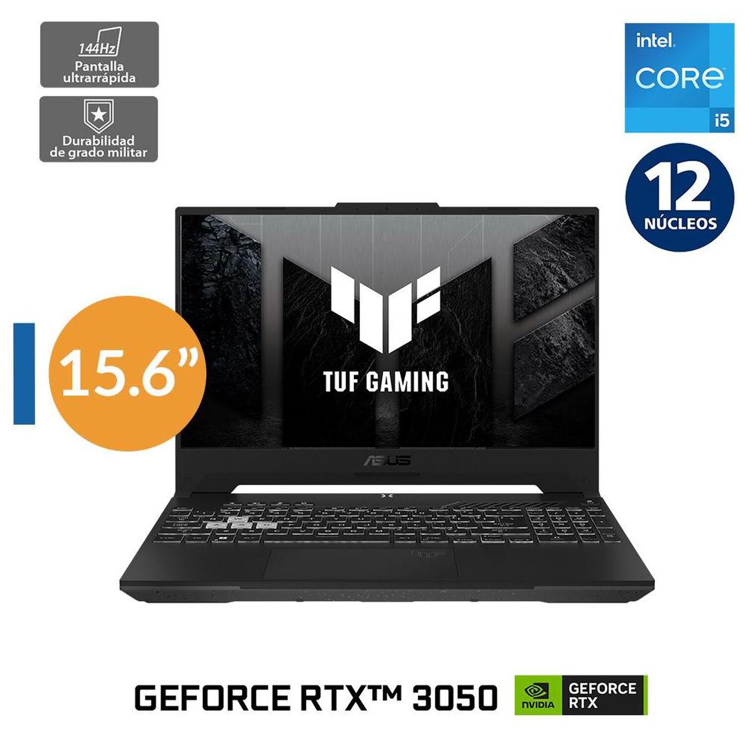 Notebook Gamer 15.6" Asus Tuf Gaming F15 FX507 / Intel Core I5 / 8 GB RAM / Nvidia  Geforce RTX 3050 / 512 GB SSD image number 0.0