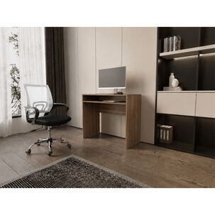Combo Oficina New York 1 Escritorio Avellana + Silla Color Ergonomica Con Altura Ajustable