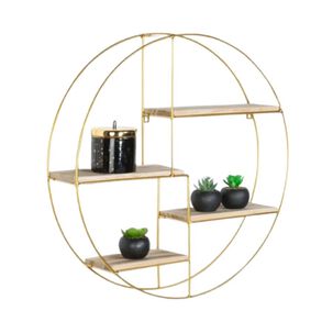 Estante De Pared Flotante Redondo De Metal 4 Repisas