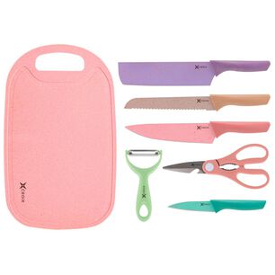Set Cuchillos De Cocina Croix 7 Piezas Tabla Tijera Pelador