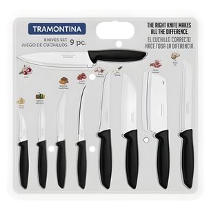 Set 9 Cuchillos Tramontina Profesional Acero Inoxidable