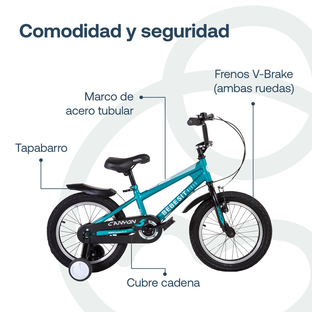 Bicicleta Canyon 16" Verde Cubre Cadena Niños 4-10 Años image number 4.0
